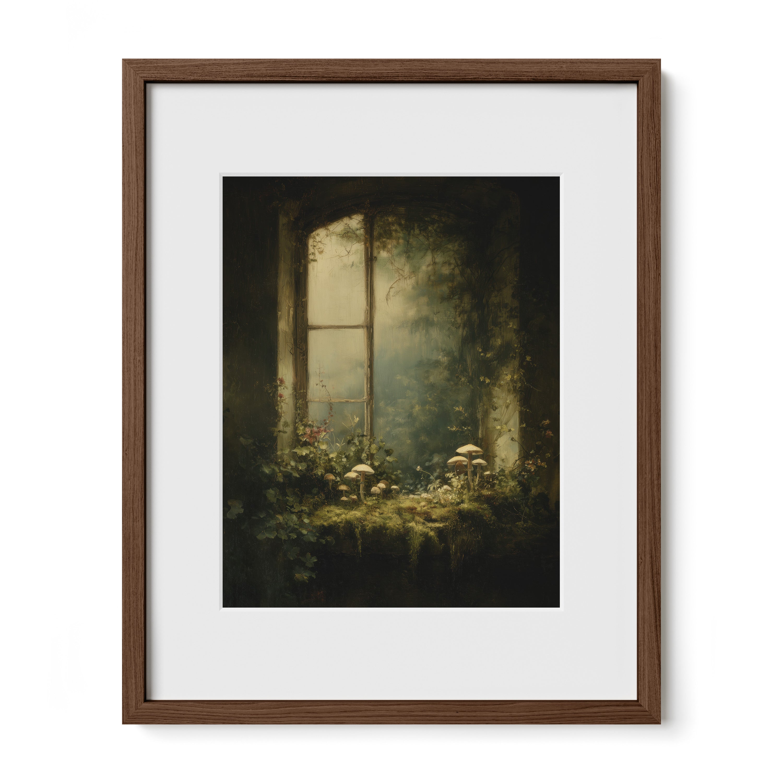 Window With Moss and Mushrooms
