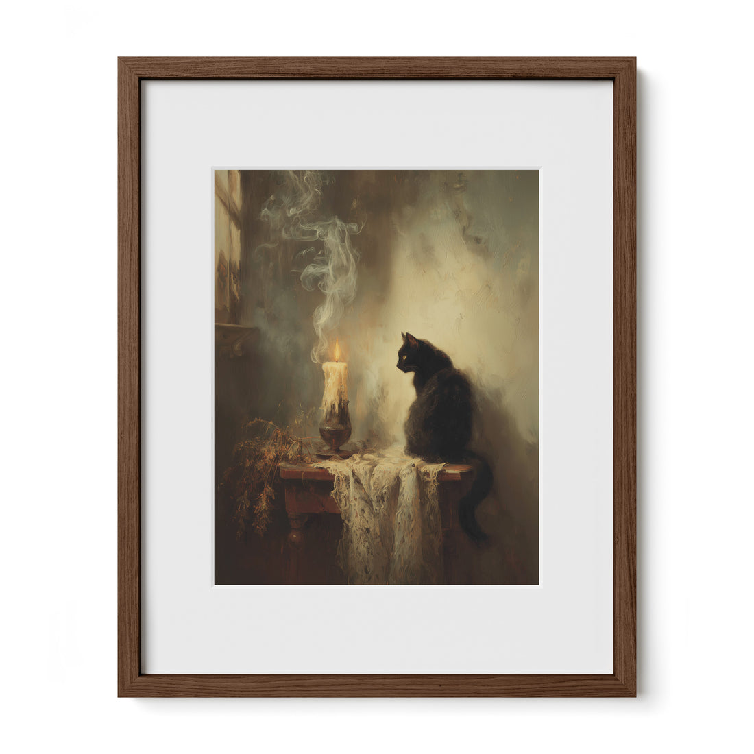 Cat Watching Candle