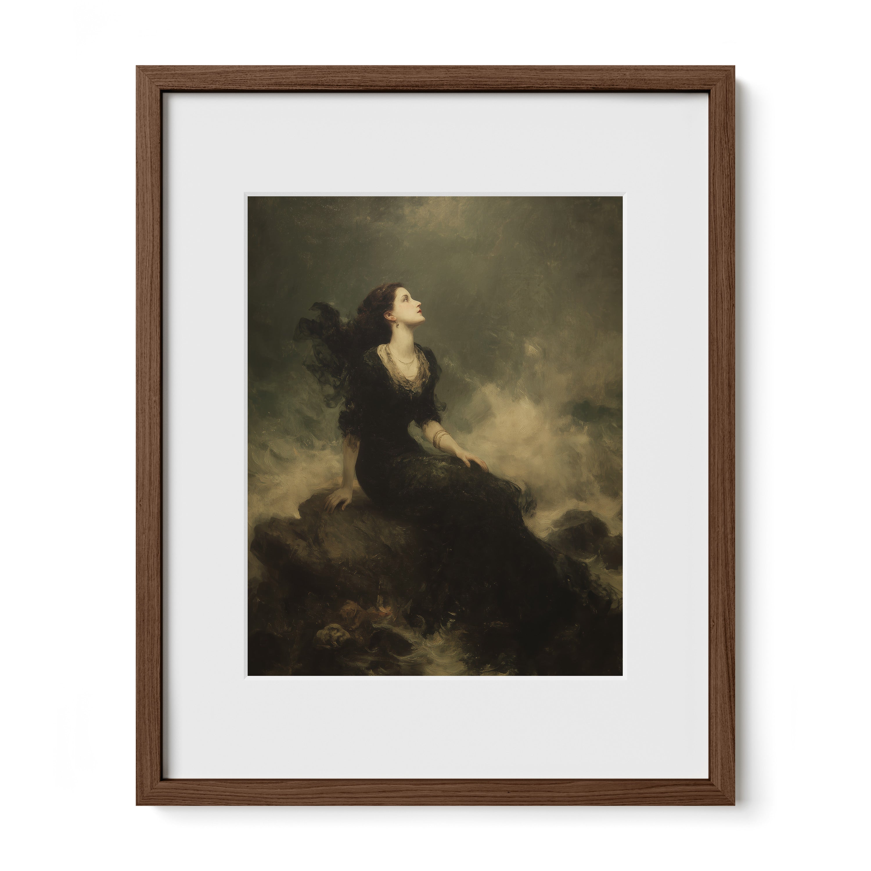 Woman on Cliff With Wind