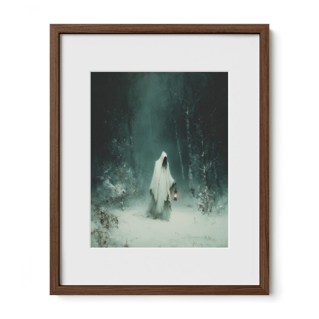 Ghostly Snow Walker in Forest