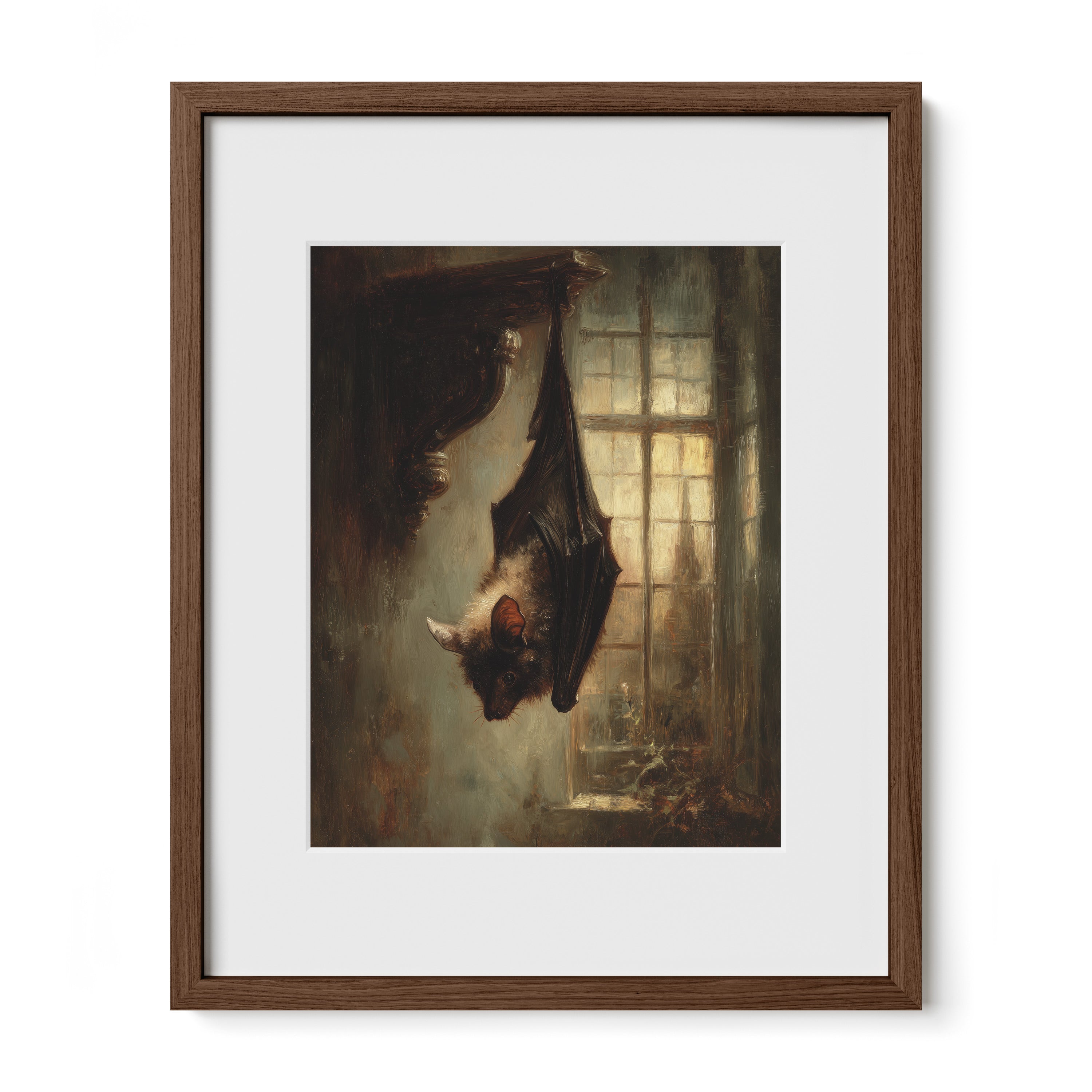 Bat Hanging in Windowlight