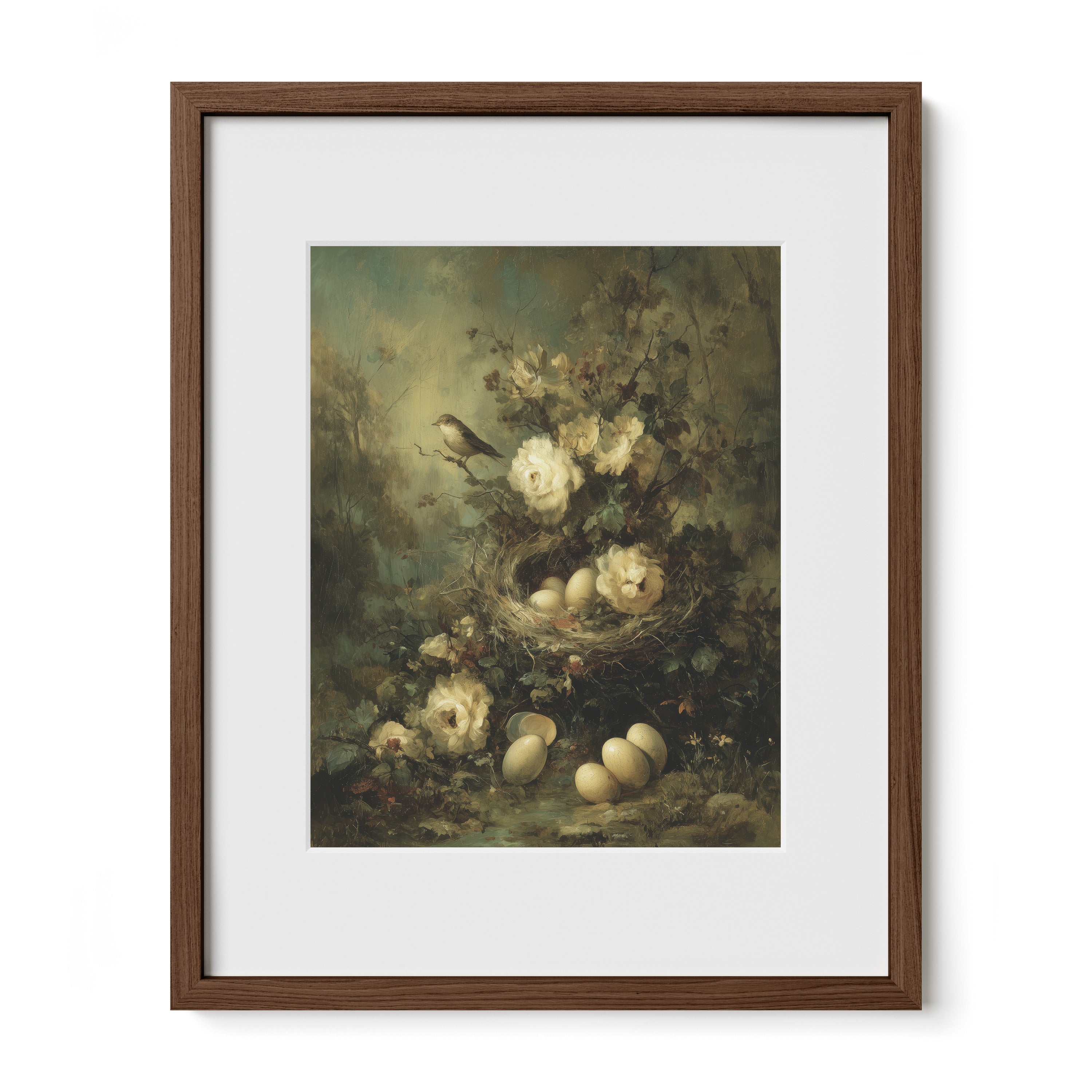 Nest And White Roses