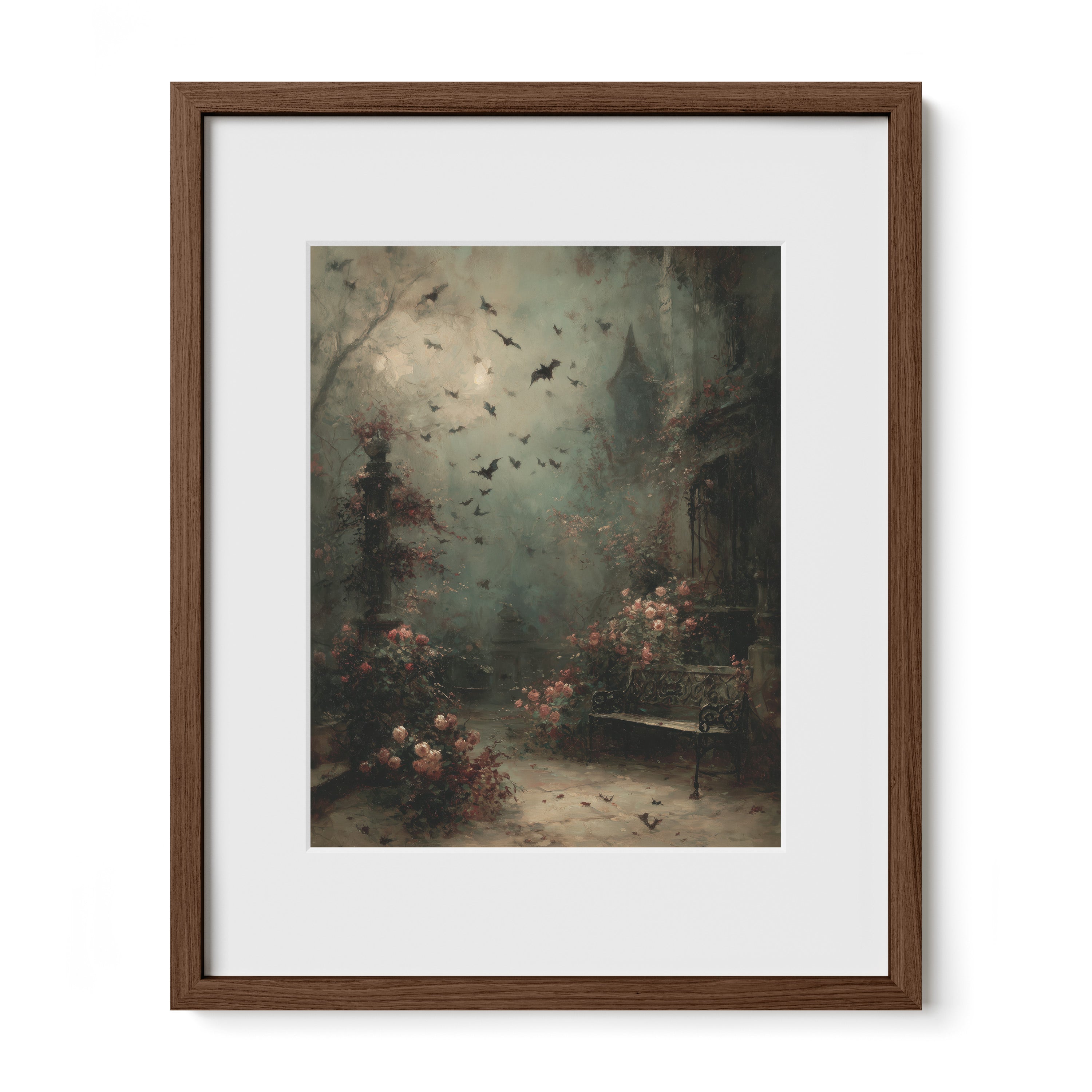 Garden Bench and Crows