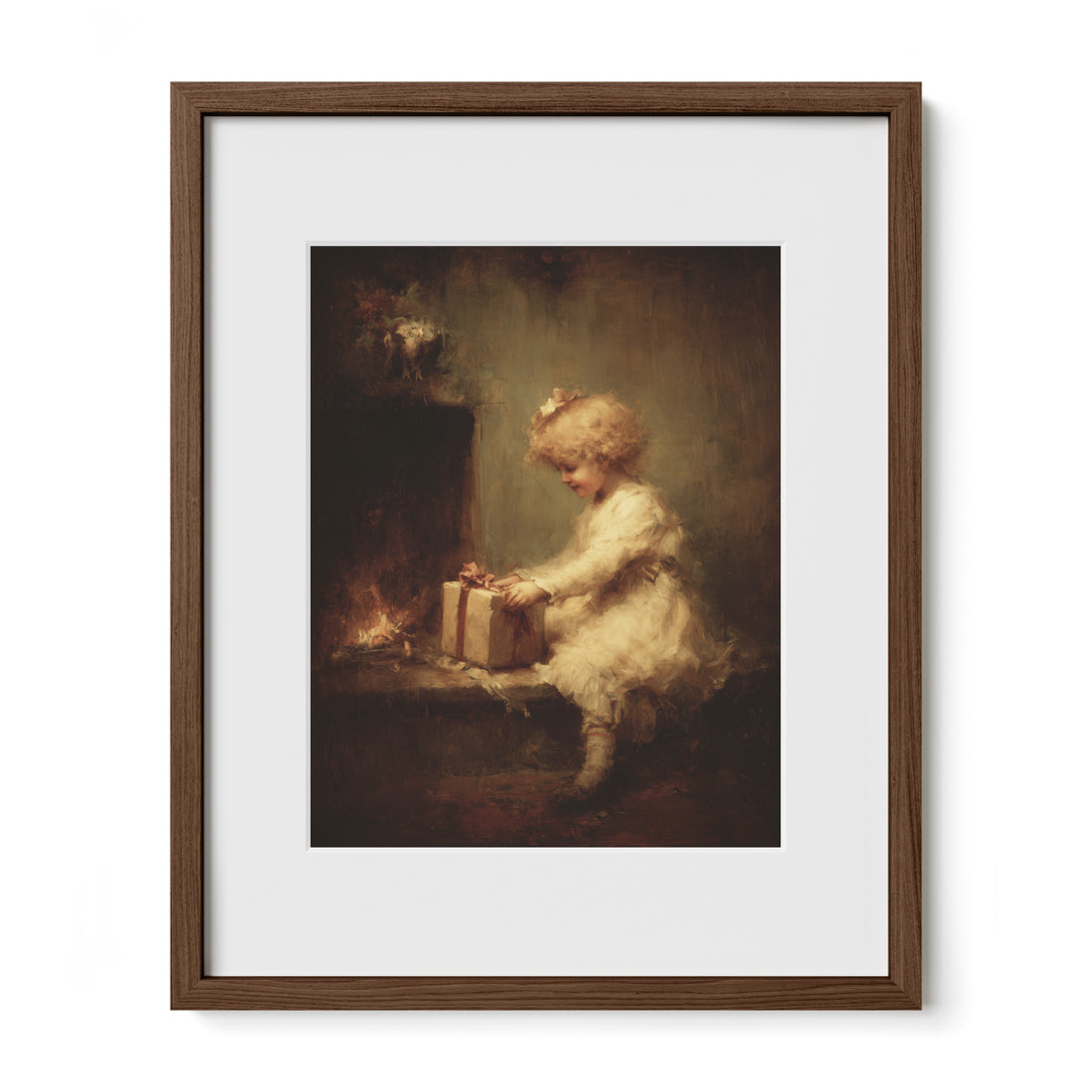 Child by Hearth with Gift