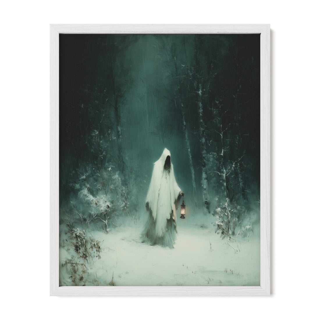 Ghostly Snow Walker in Forest