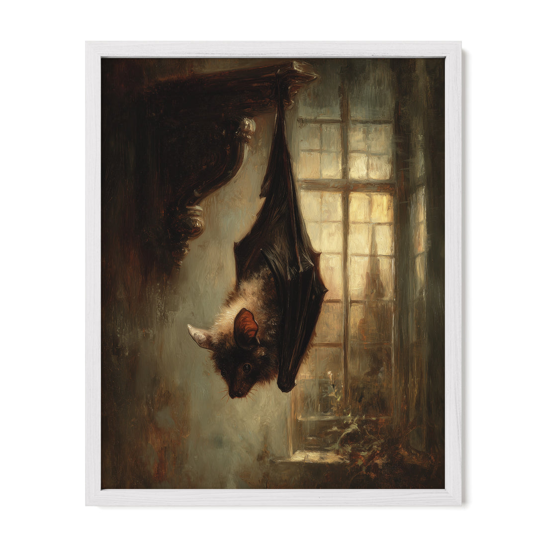 Bat Hanging in Windowlight