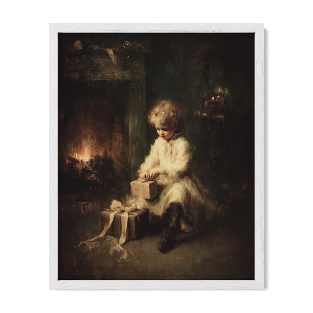 Winter Gift Beside Fire