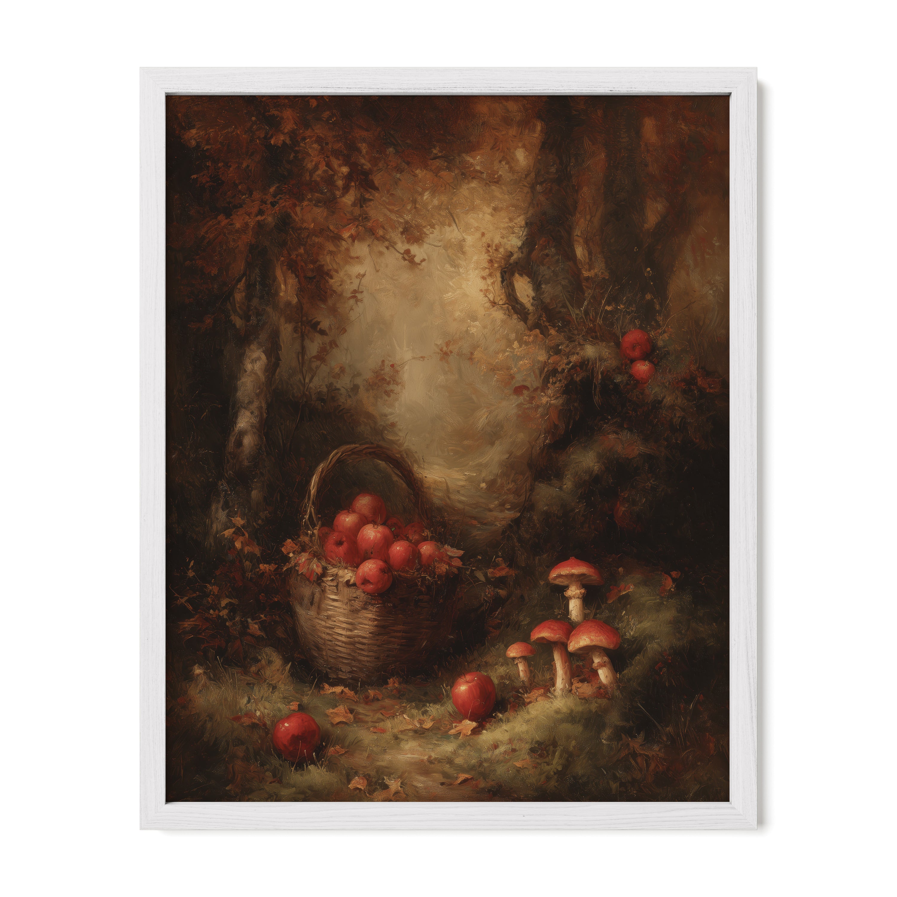 Apple Basket and Mushrooms