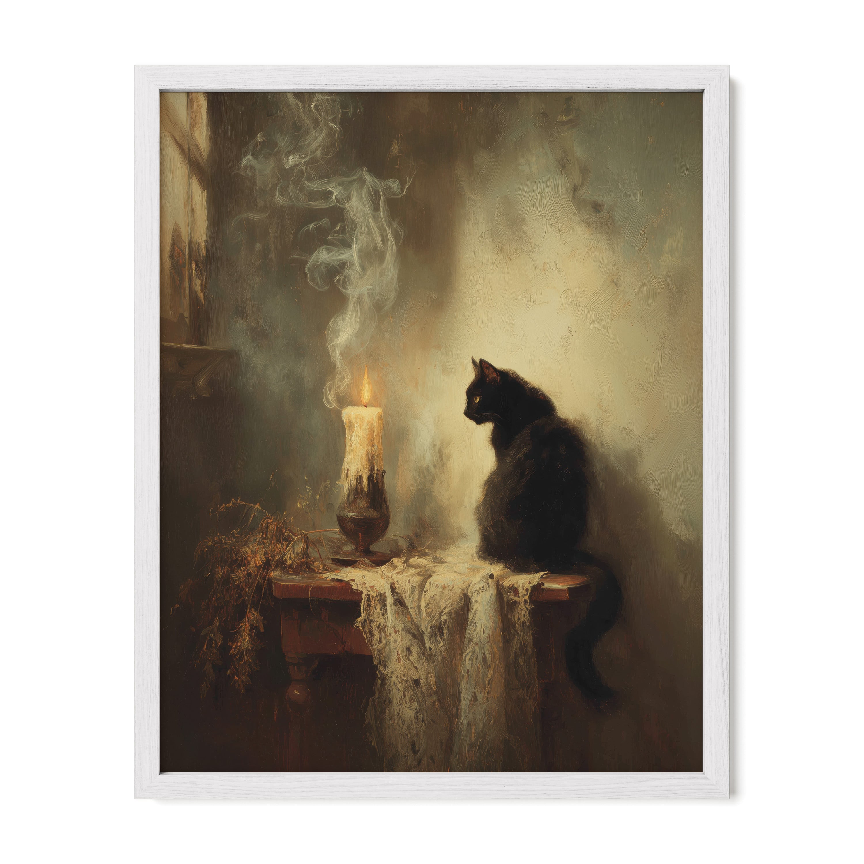 Cat Watching Candle