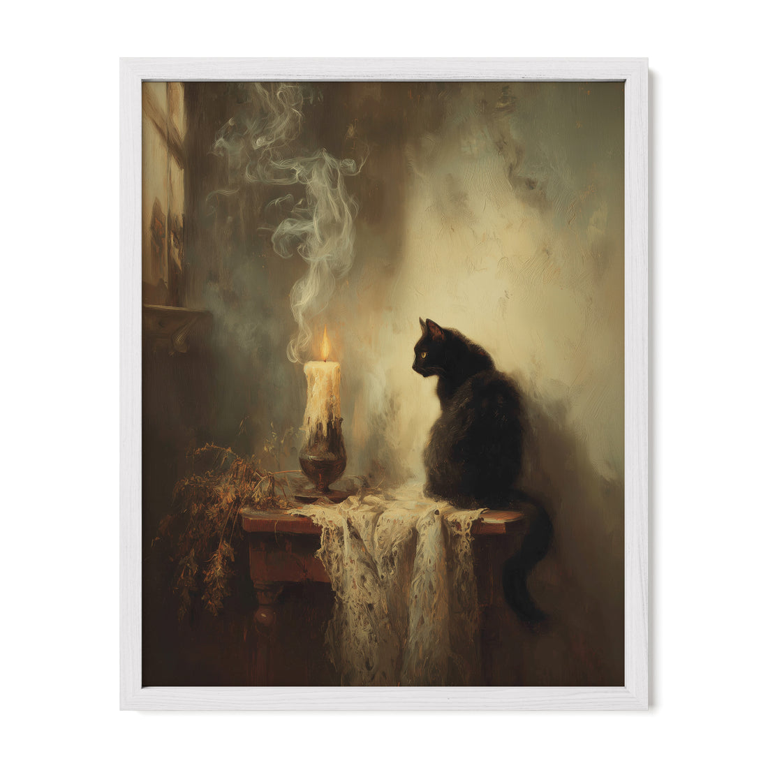 Cat Watching Candle