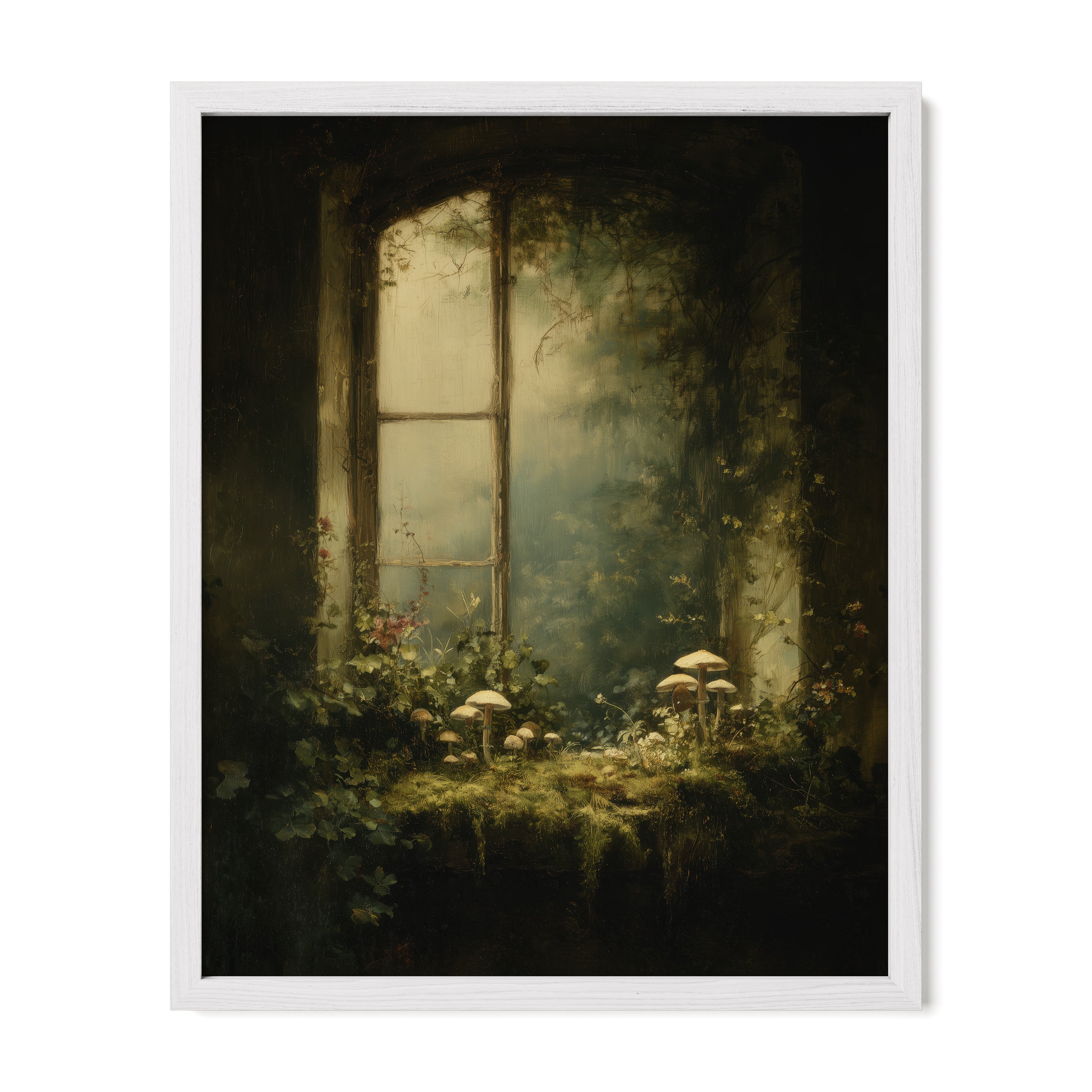Window With Moss and Mushrooms
