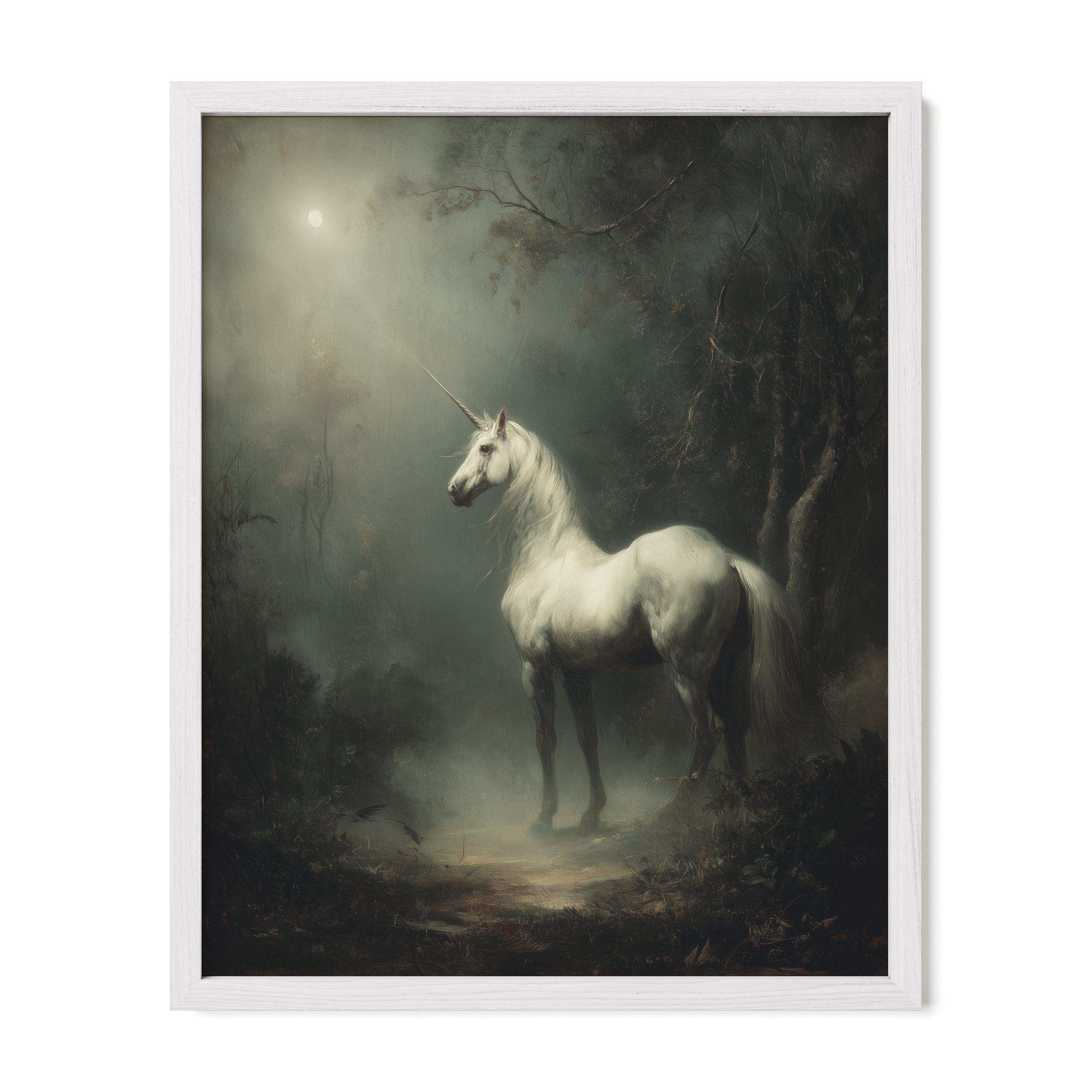 Moonlit White Horse