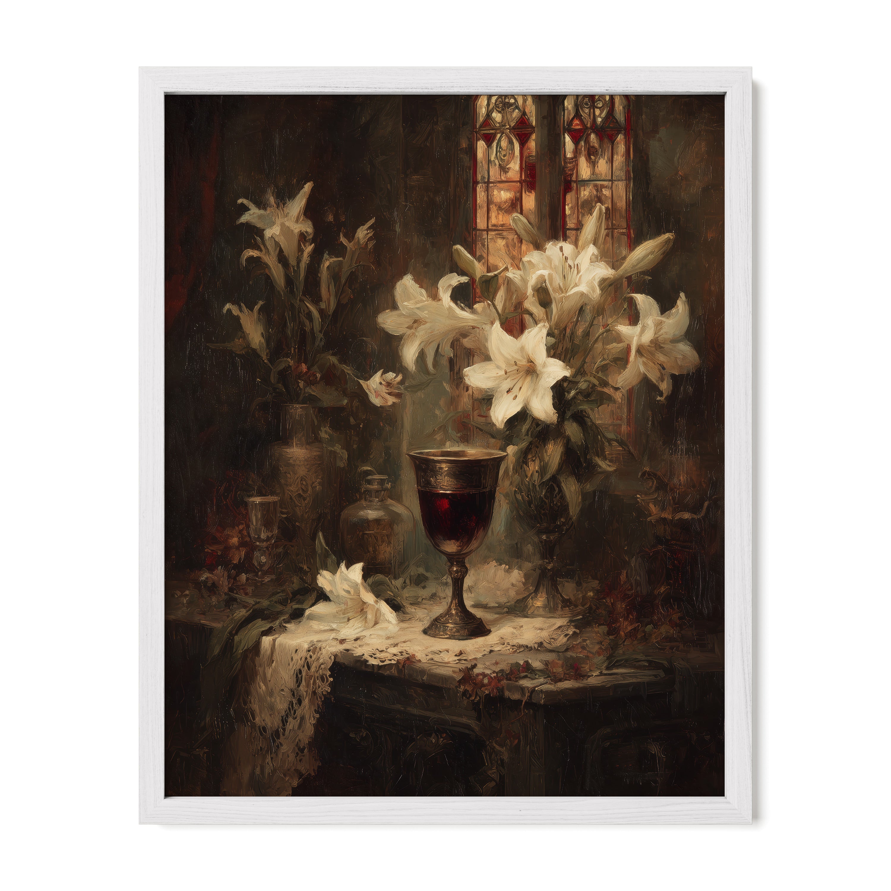Chalice and Lilies Still Life