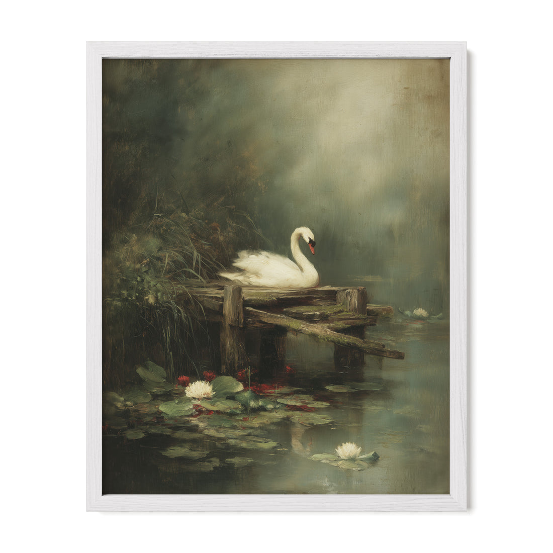 Swan By Lily Dock