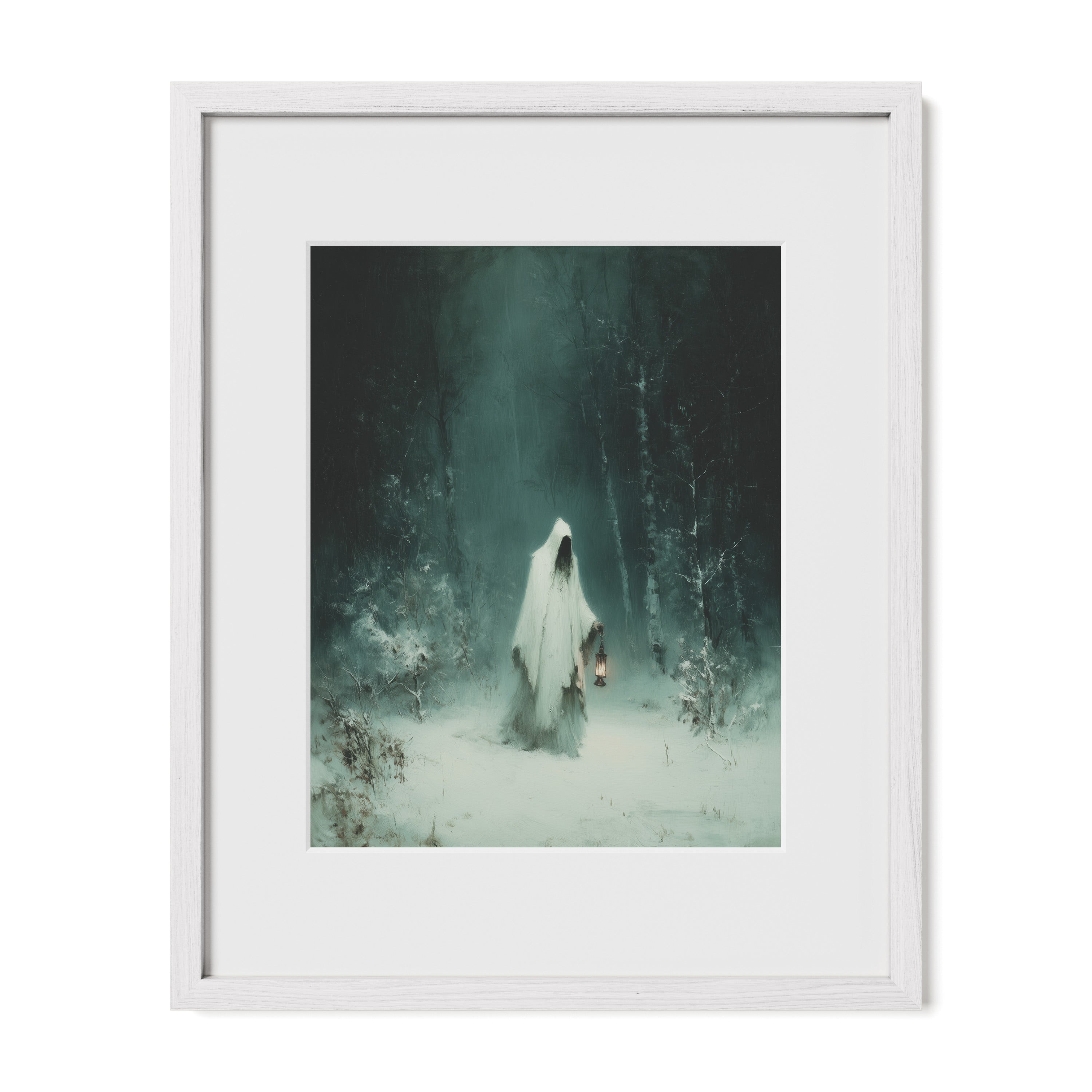 Ghostly Snow Walker in Forest
