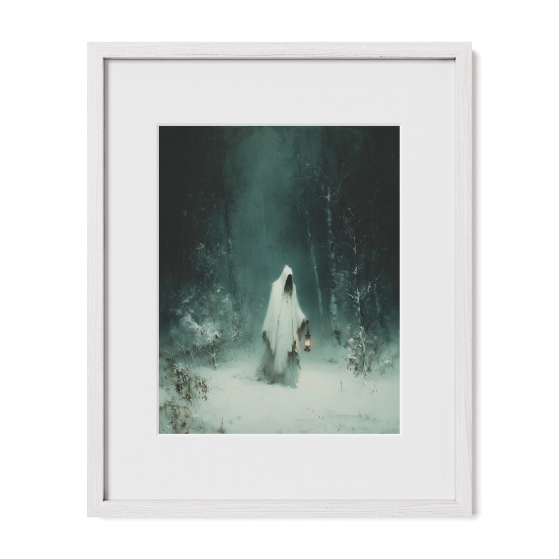 Ghostly Snow Walker in Forest