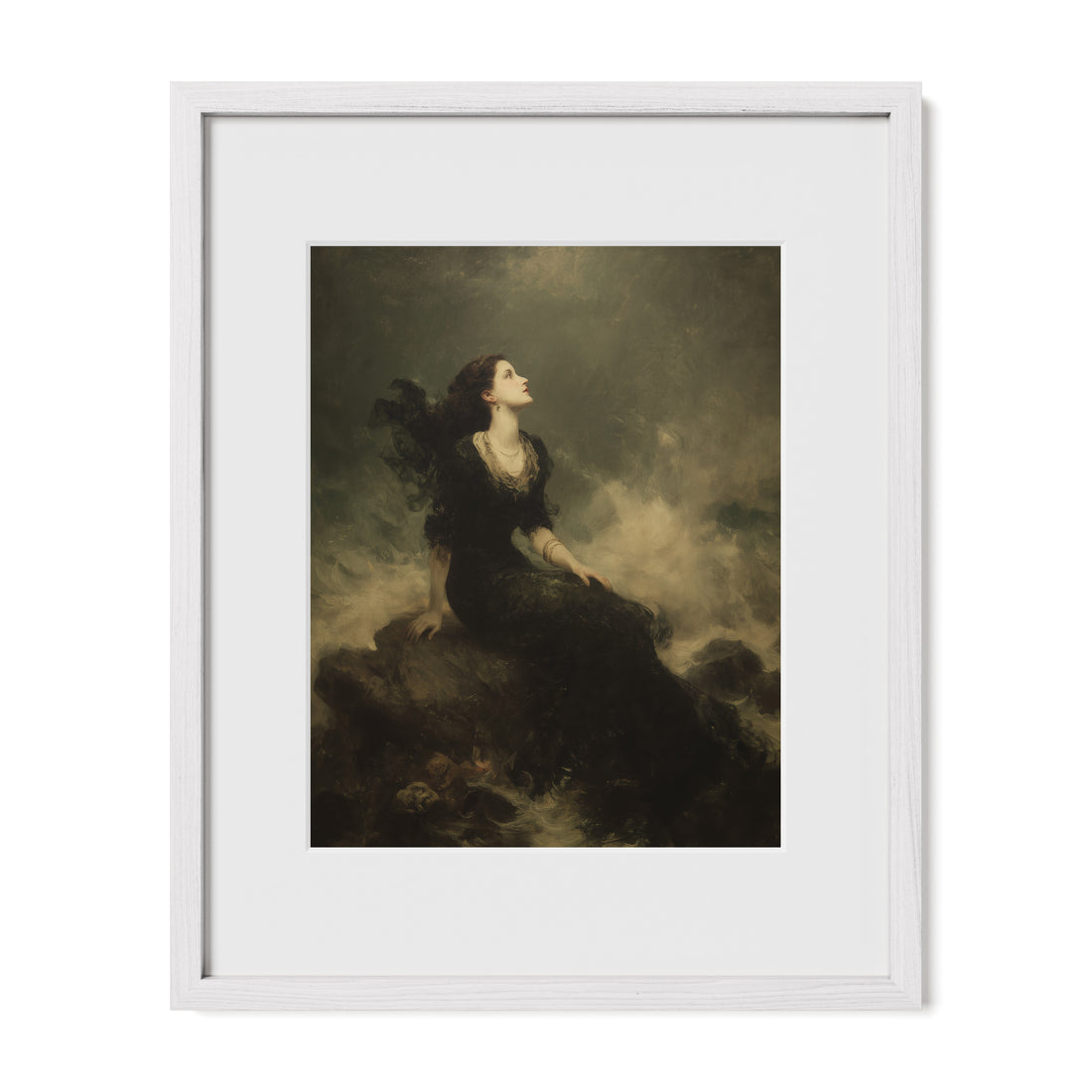 Woman on Cliff With Wind