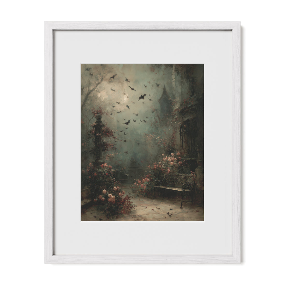 Garden Bench and Crows