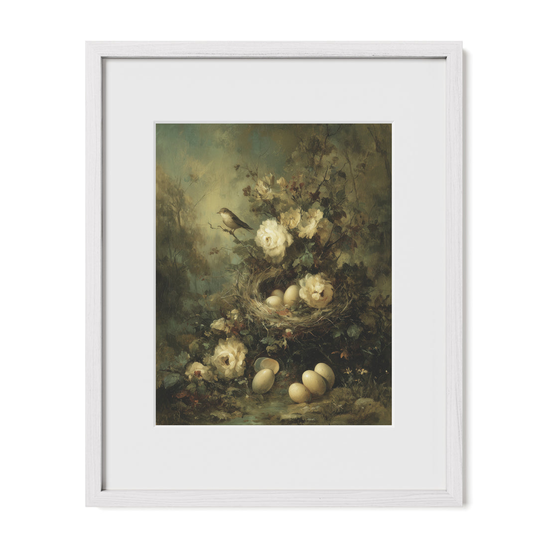 Nest And White Roses
