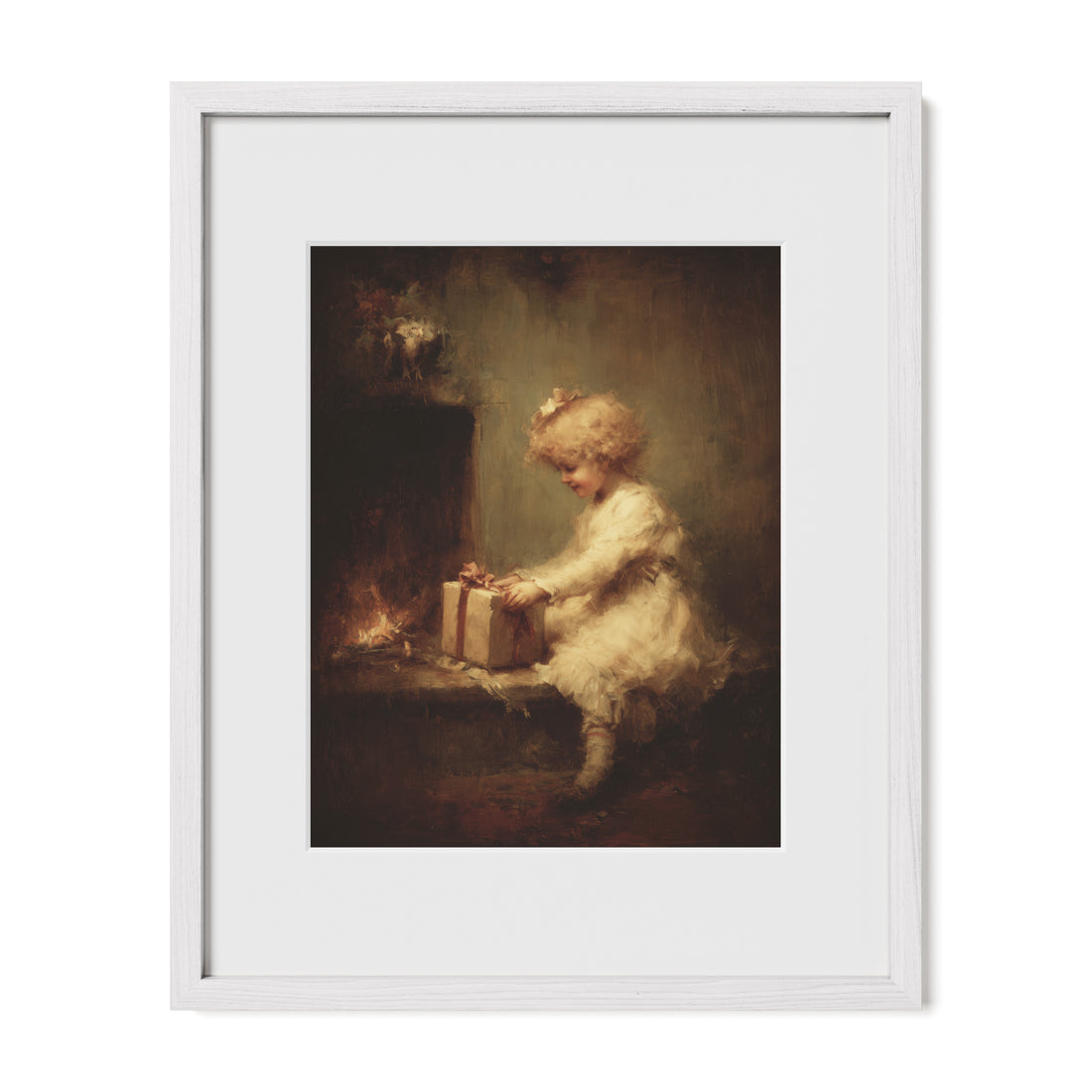 Child by Hearth with Gift