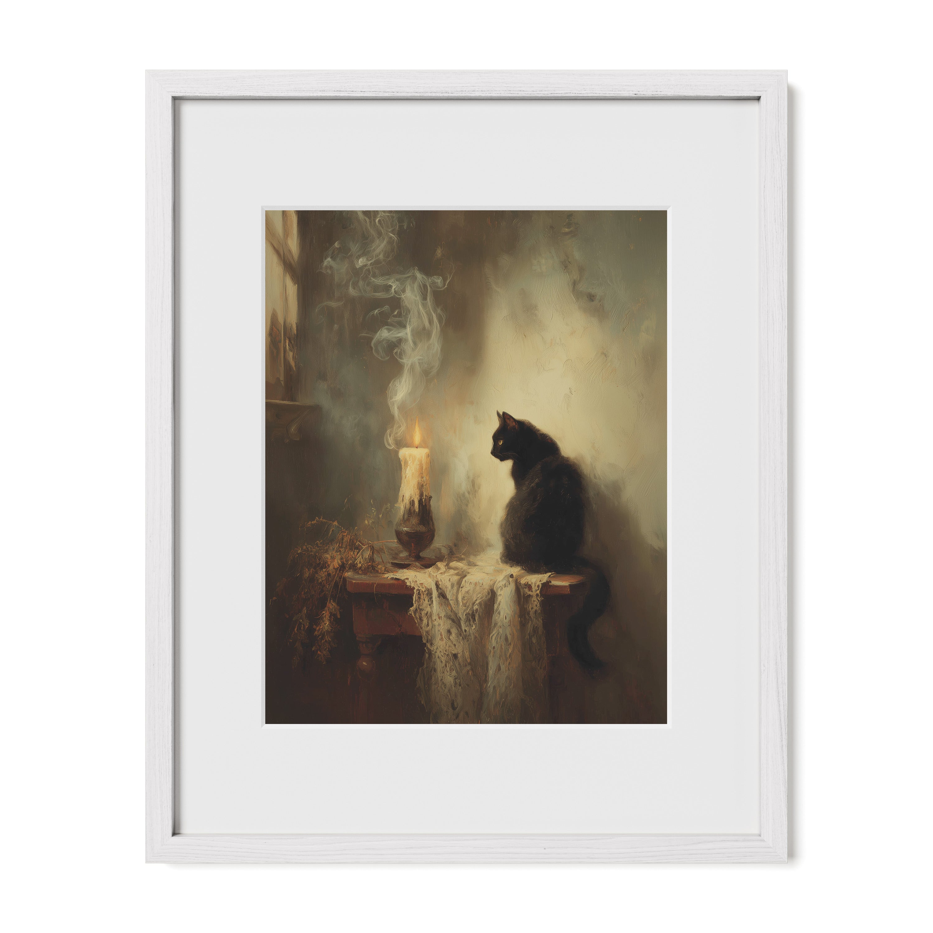 Cat Watching Candle