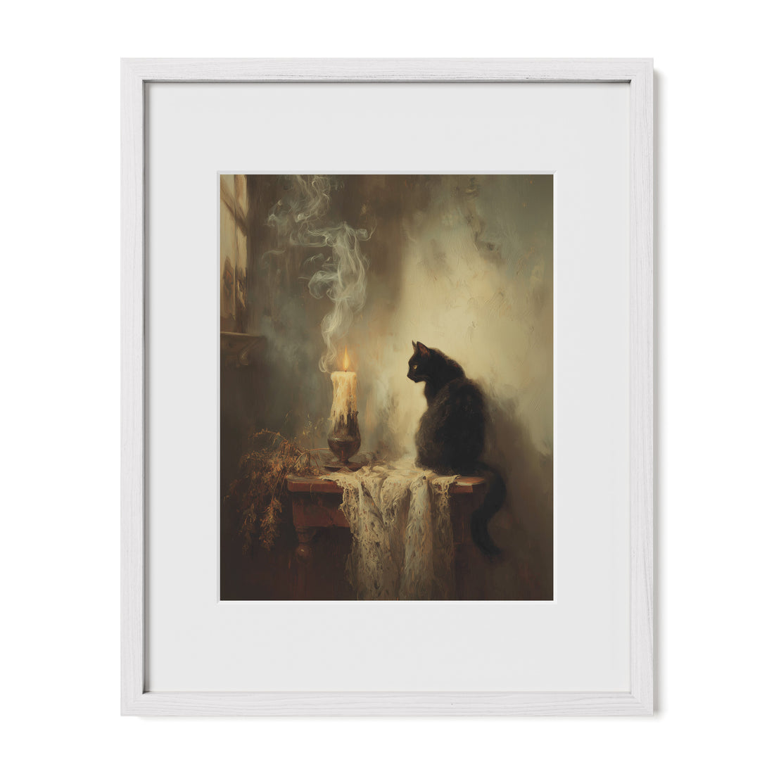Cat Watching Candle