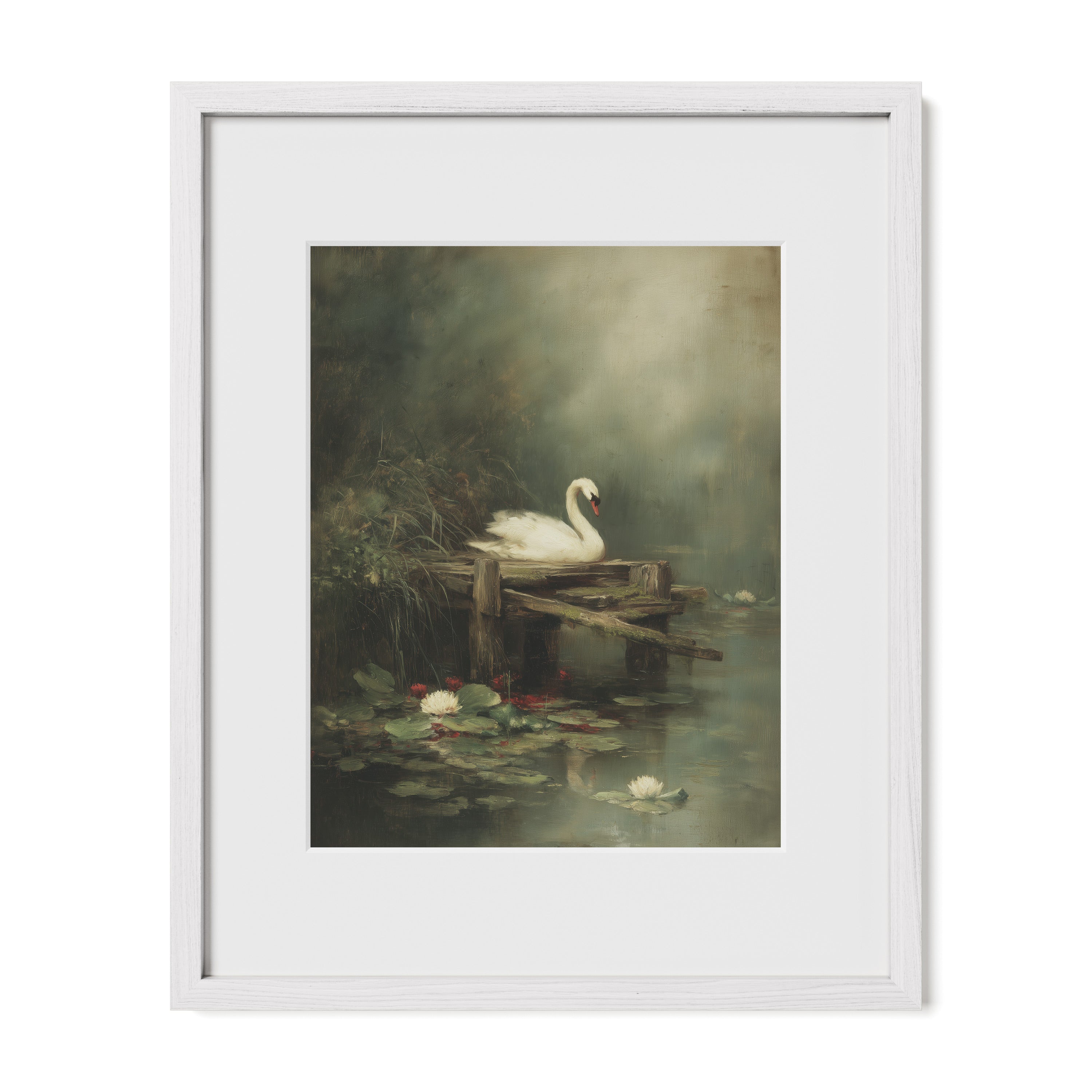 Swan By Lily Dock