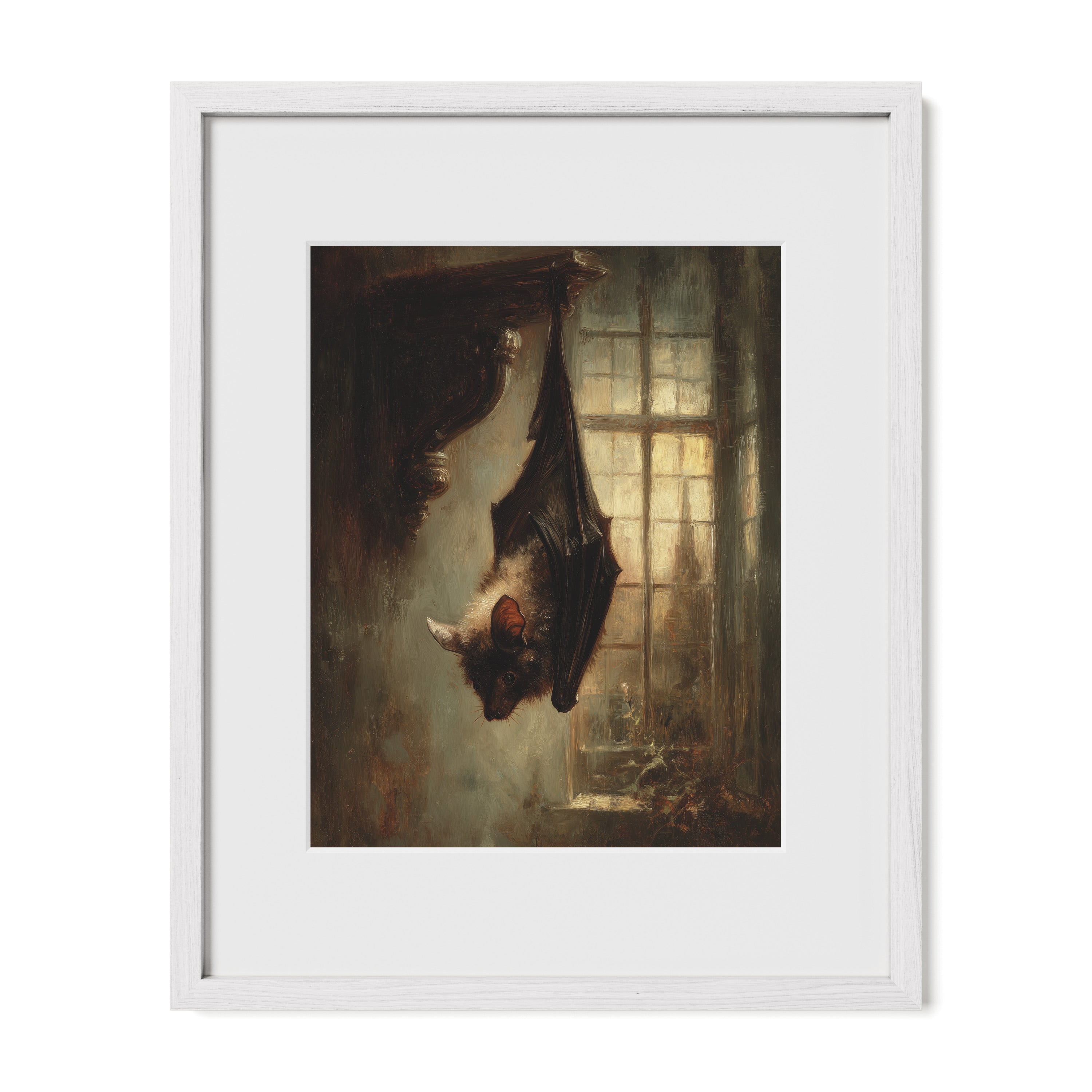 Bat Hanging in Windowlight