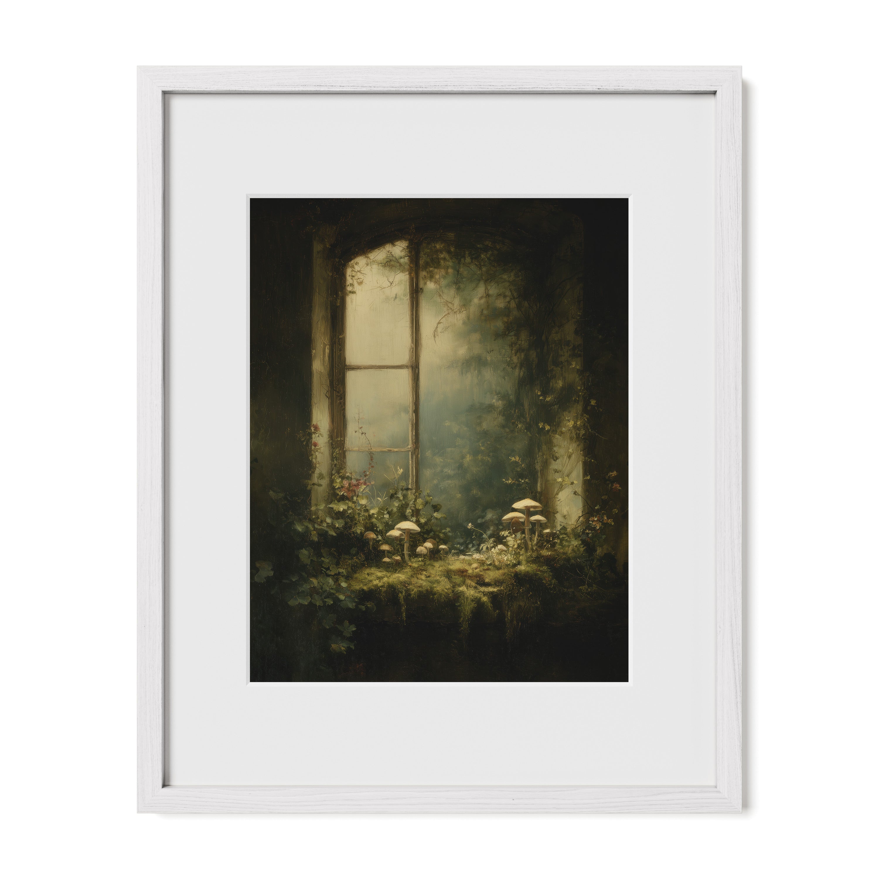Window With Moss and Mushrooms