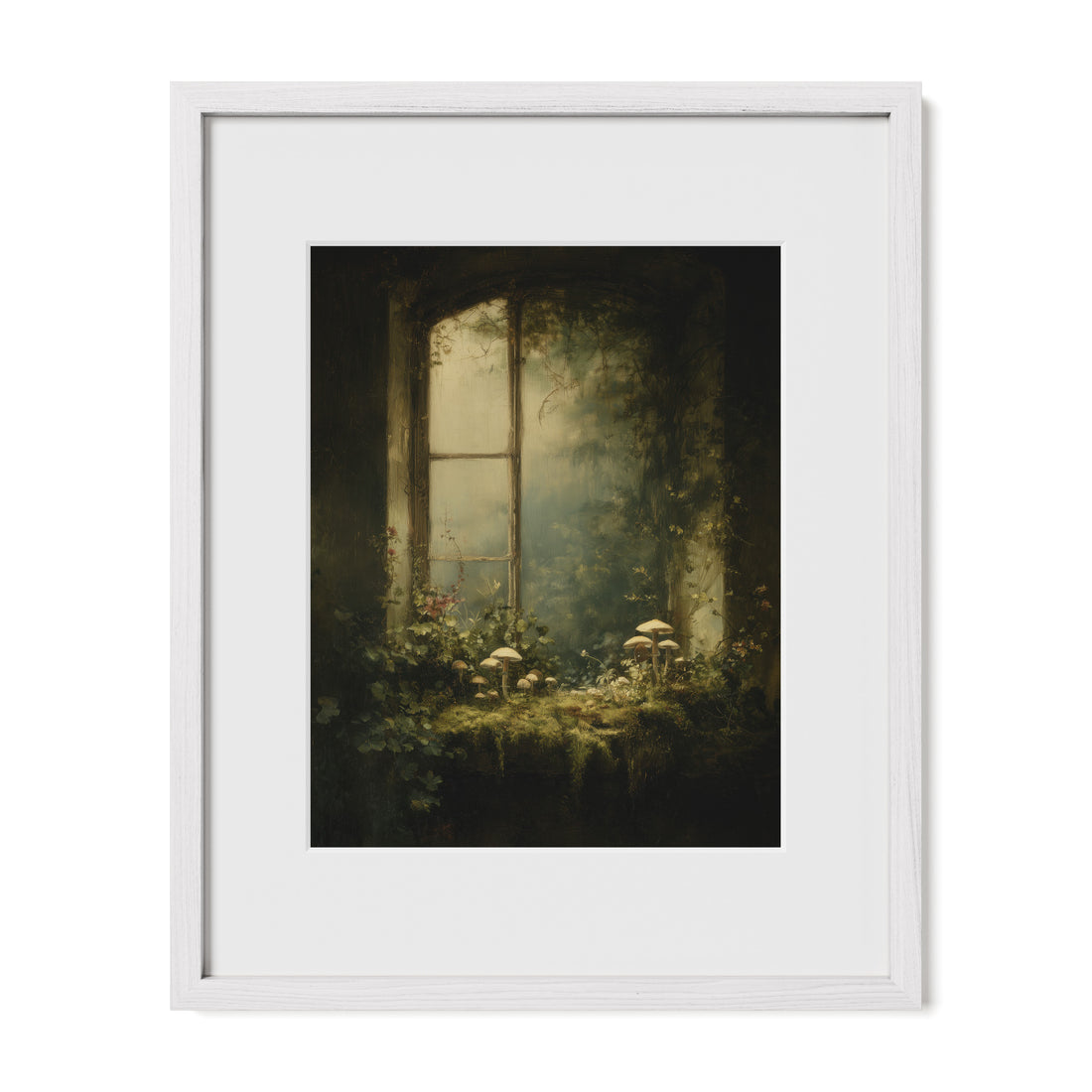 Window With Moss and Mushrooms