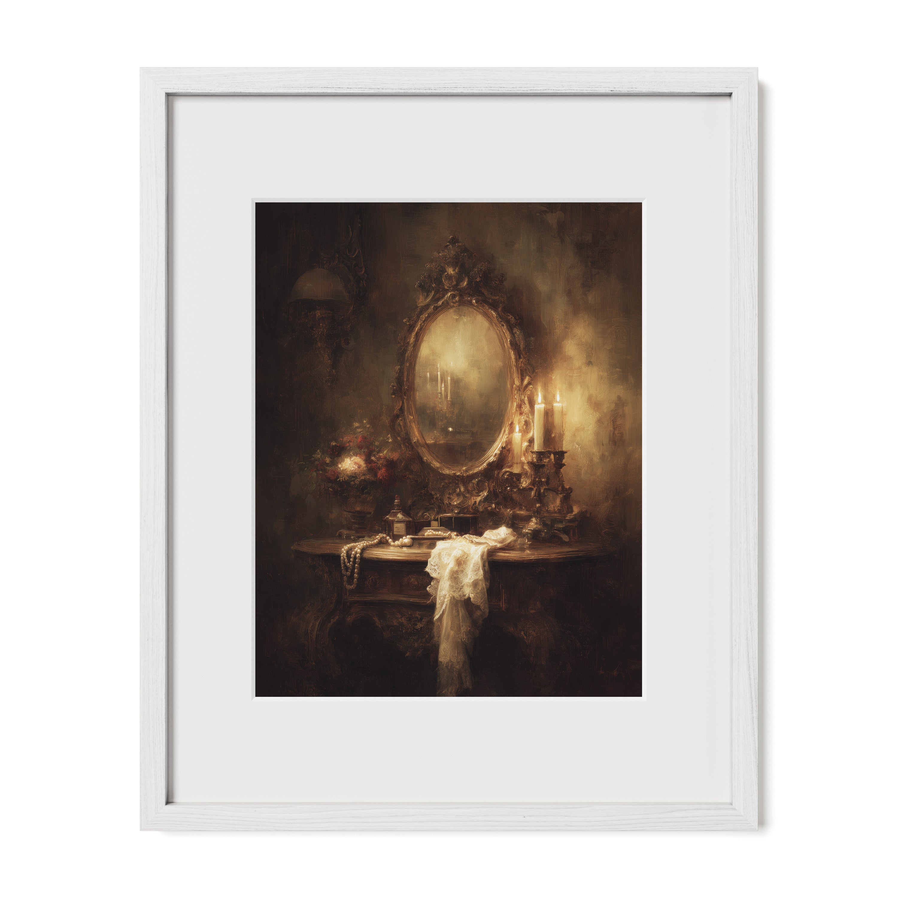 Candles on Gothic Vanity