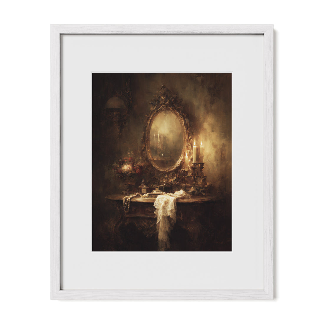 Candles on Gothic Vanity