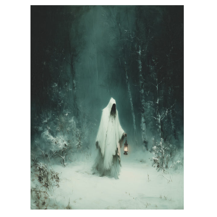 Ghostly Snow Walker in Forest