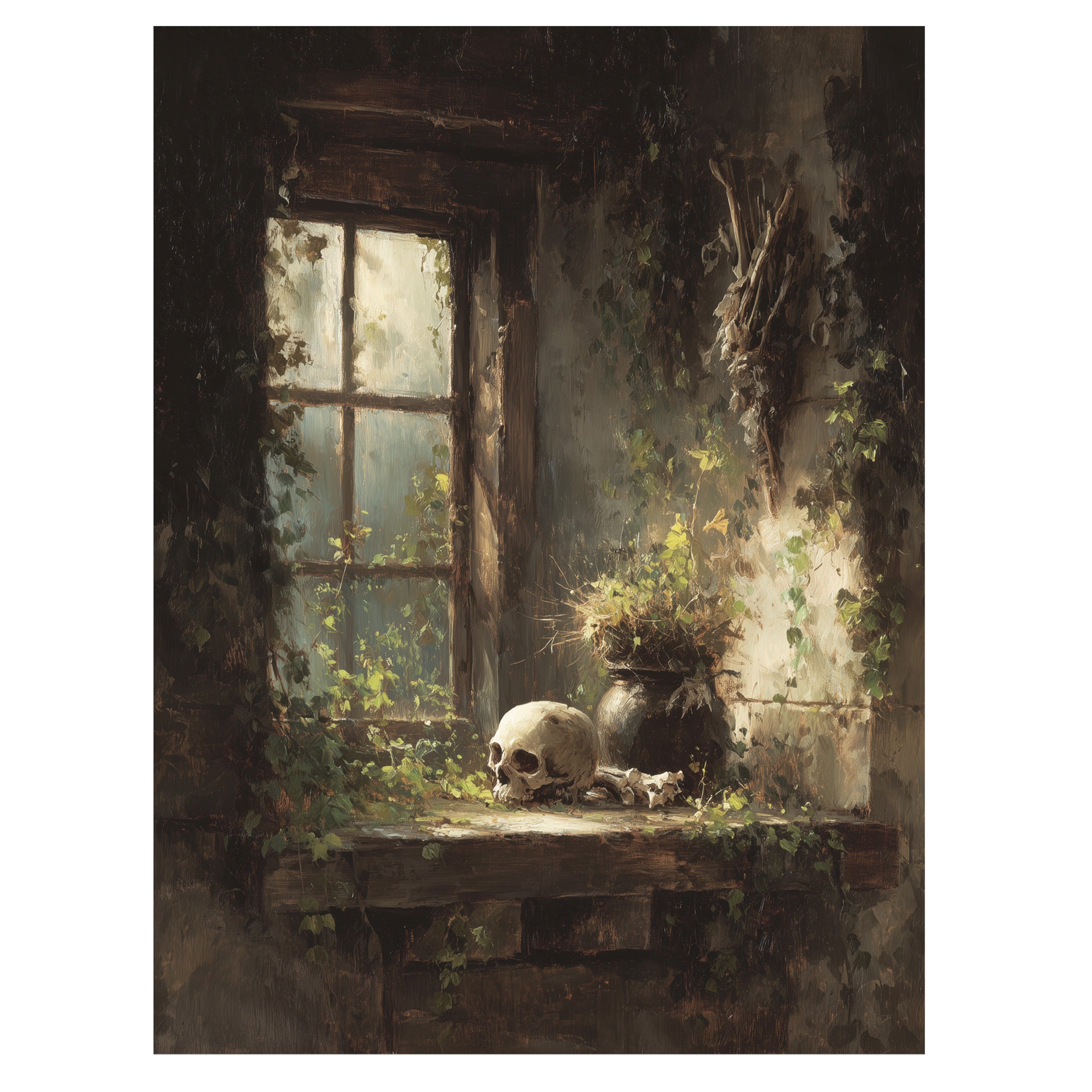 Skull On The Windowsill