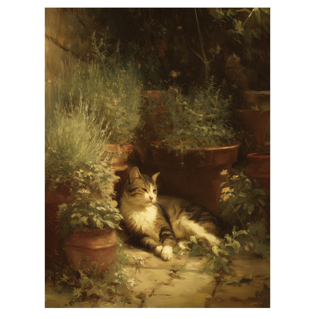 Garden Cat In Shadow