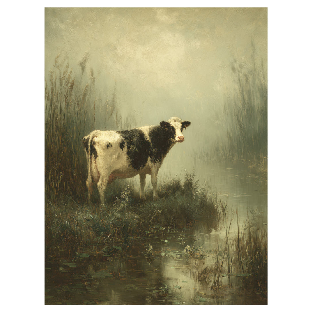 Cow In The Wet Field