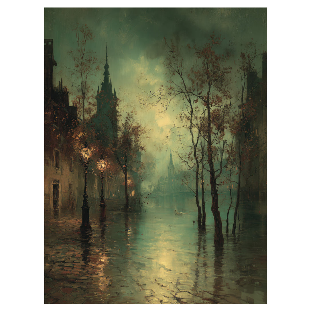 Misty City at Dawn