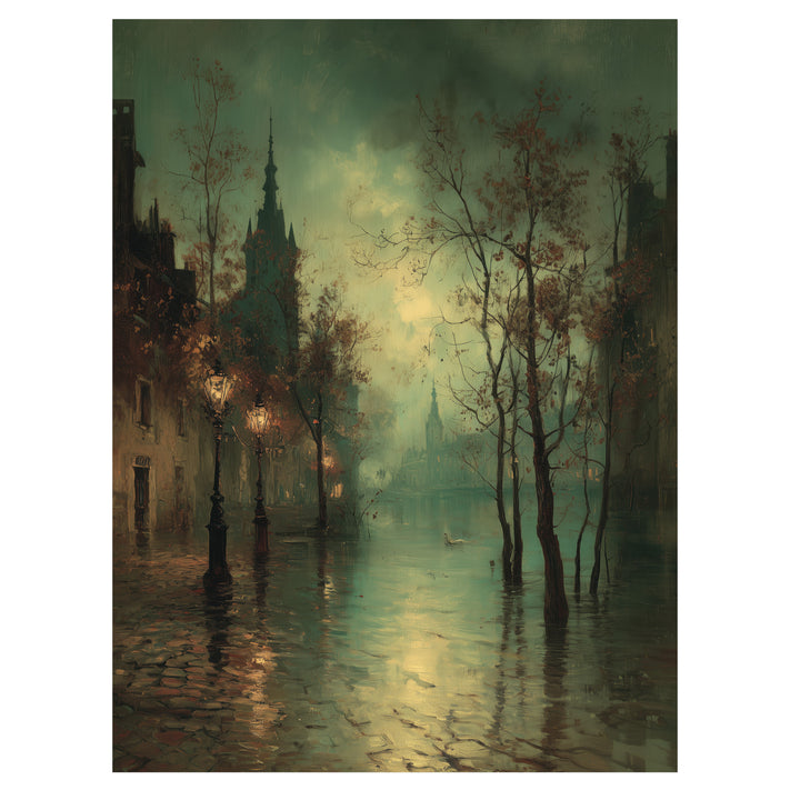 Misty City at Dawn