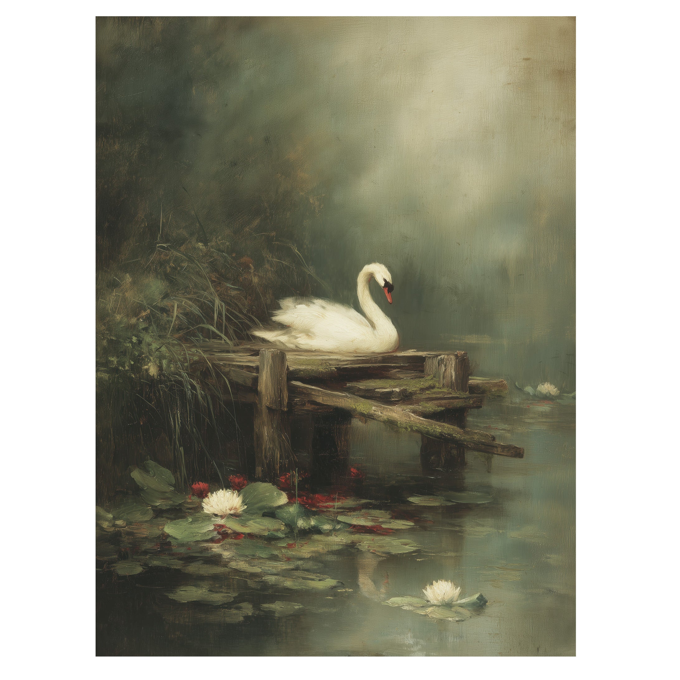 Swan By Lily Dock