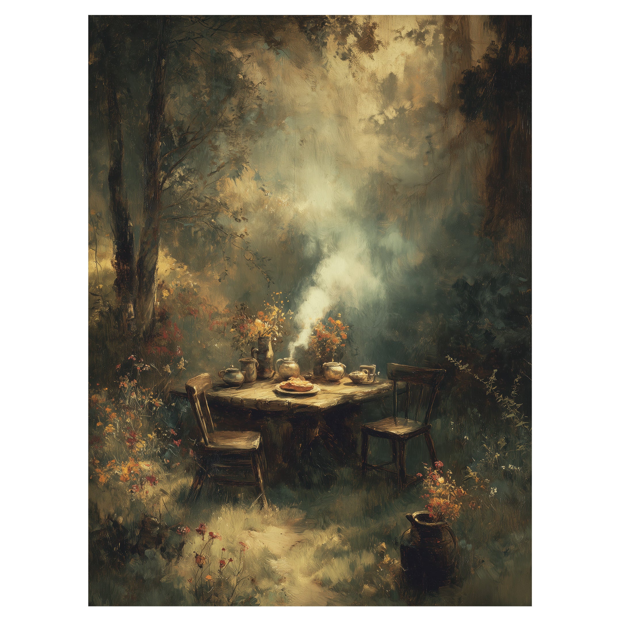 Outdoor Table in Forest Smoke