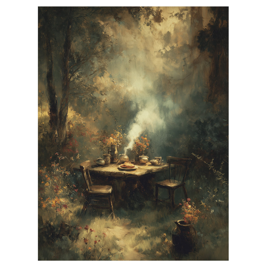 Outdoor Table in Forest Smoke