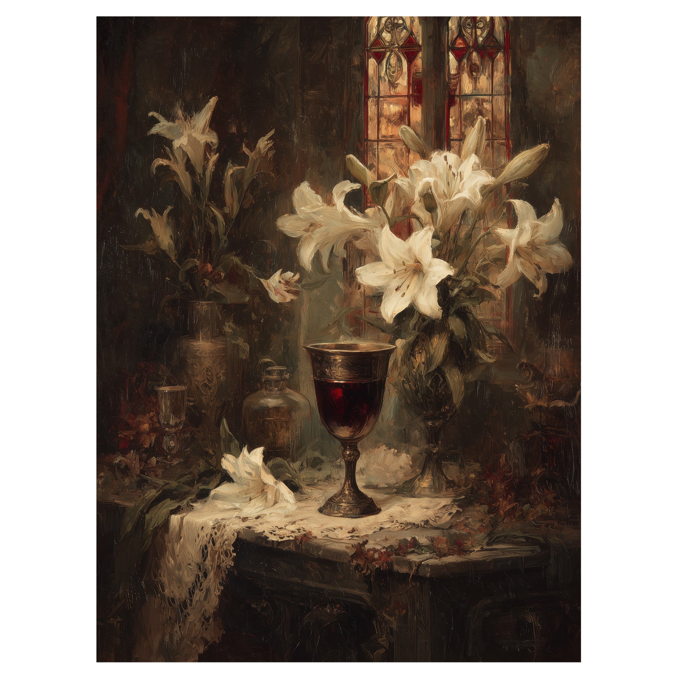 Chalice and Lilies Still Life