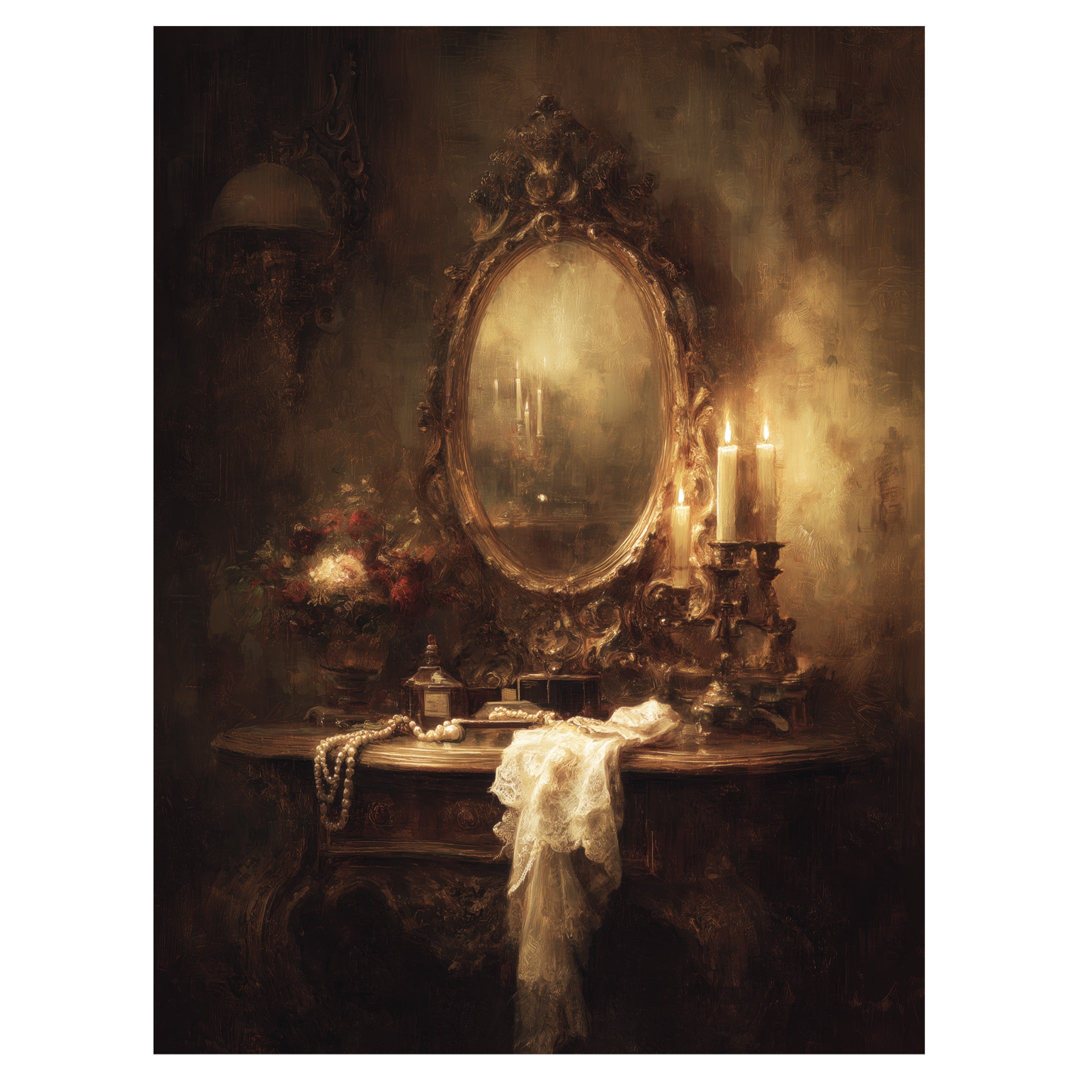 Candles on Gothic Vanity