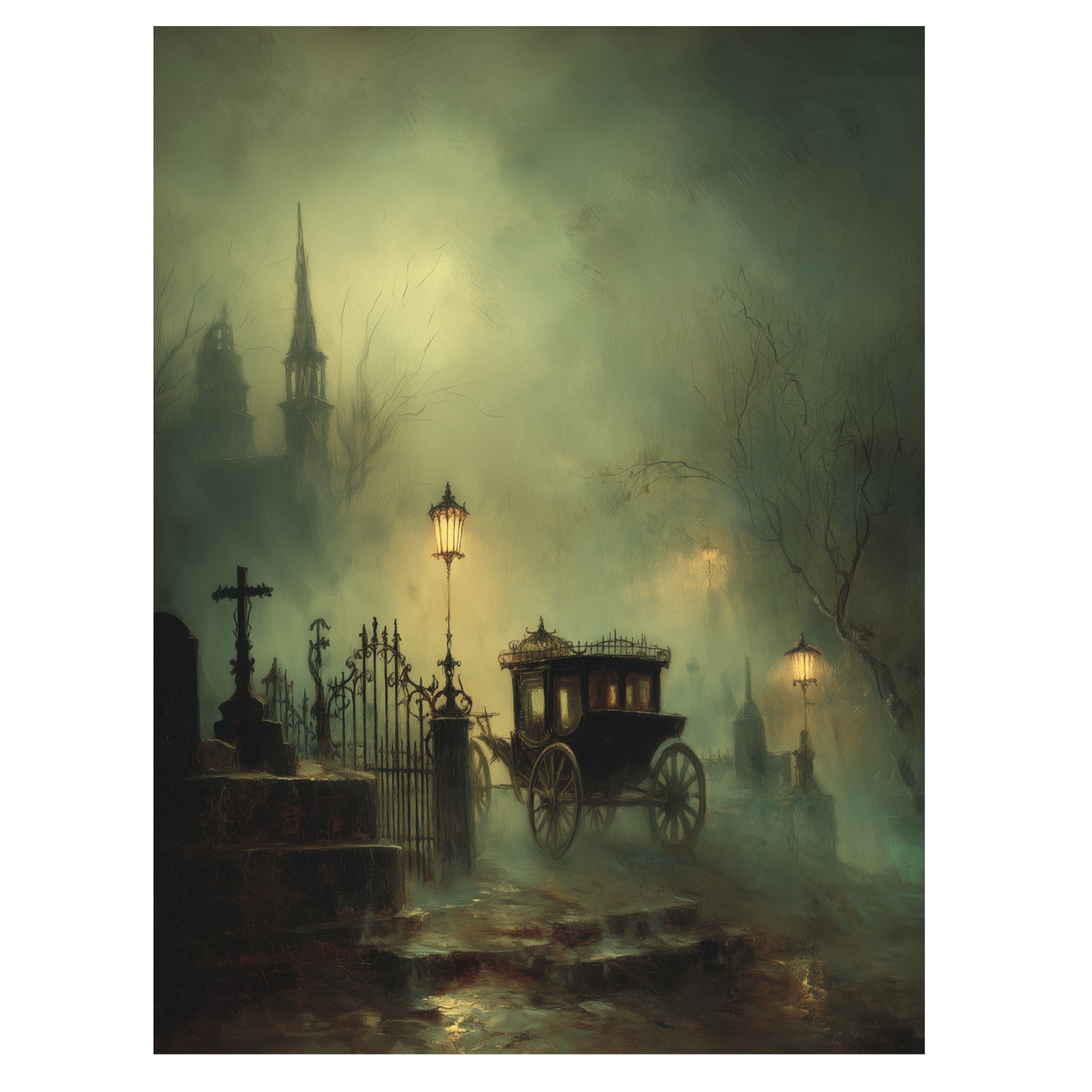 Carriage At Cemetery Gates