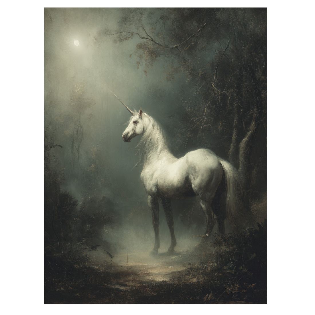 Moonlit White Horse