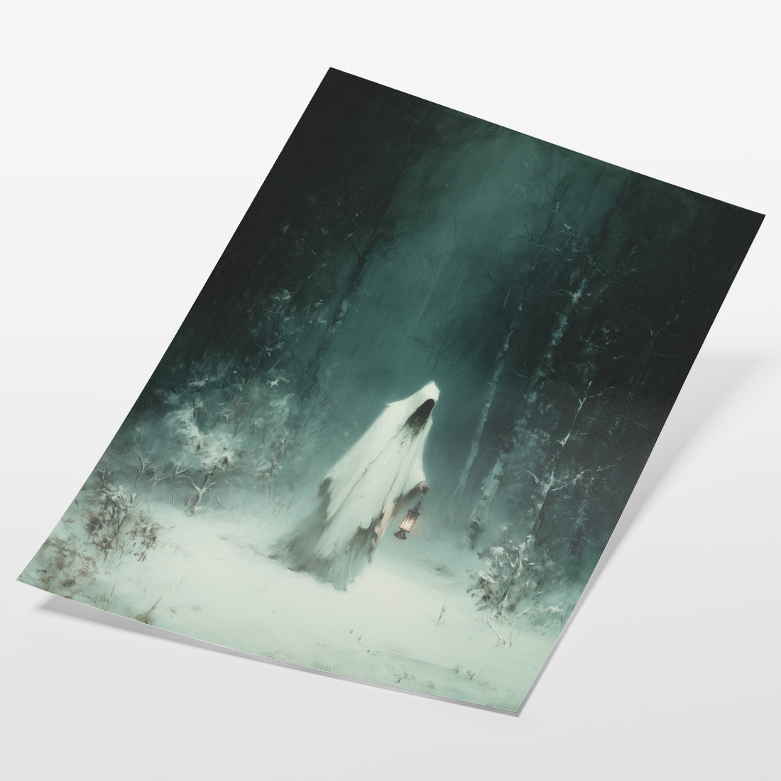 Ghostly Snow Walker in Forest