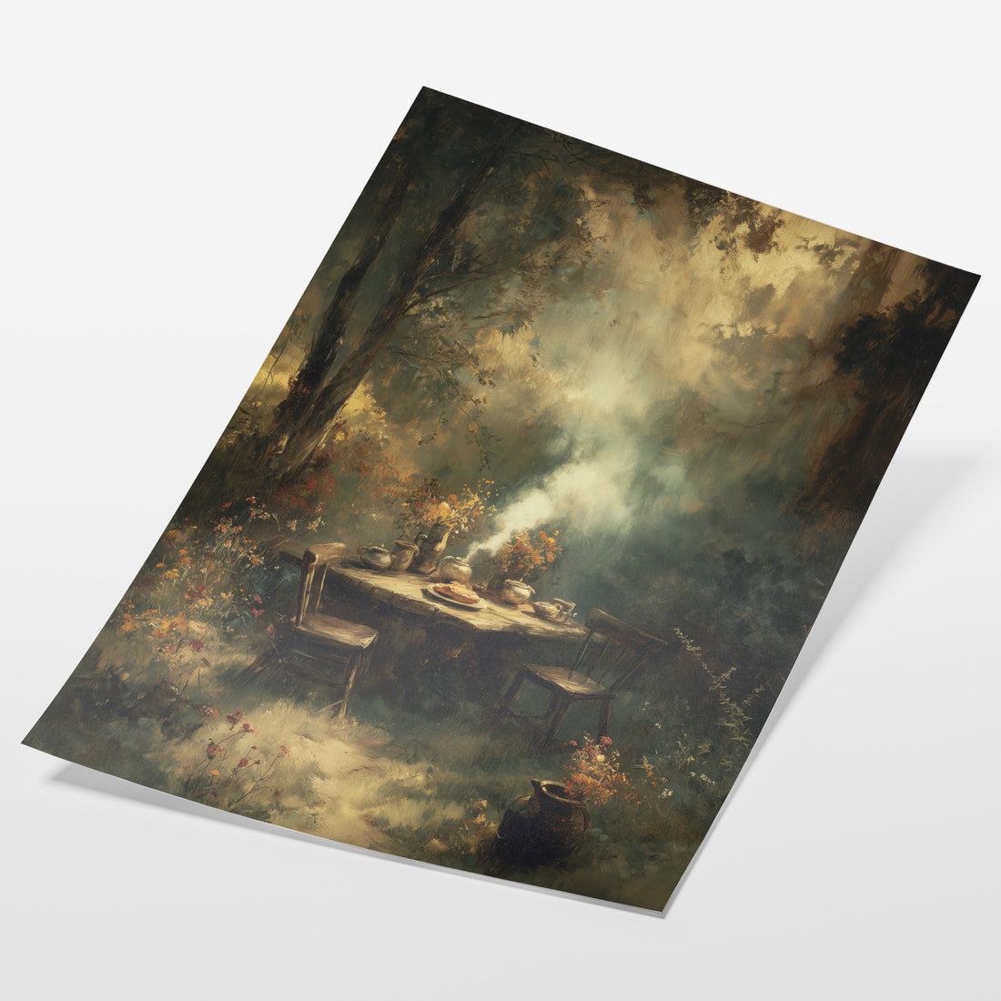 Outdoor Table in Forest Smoke