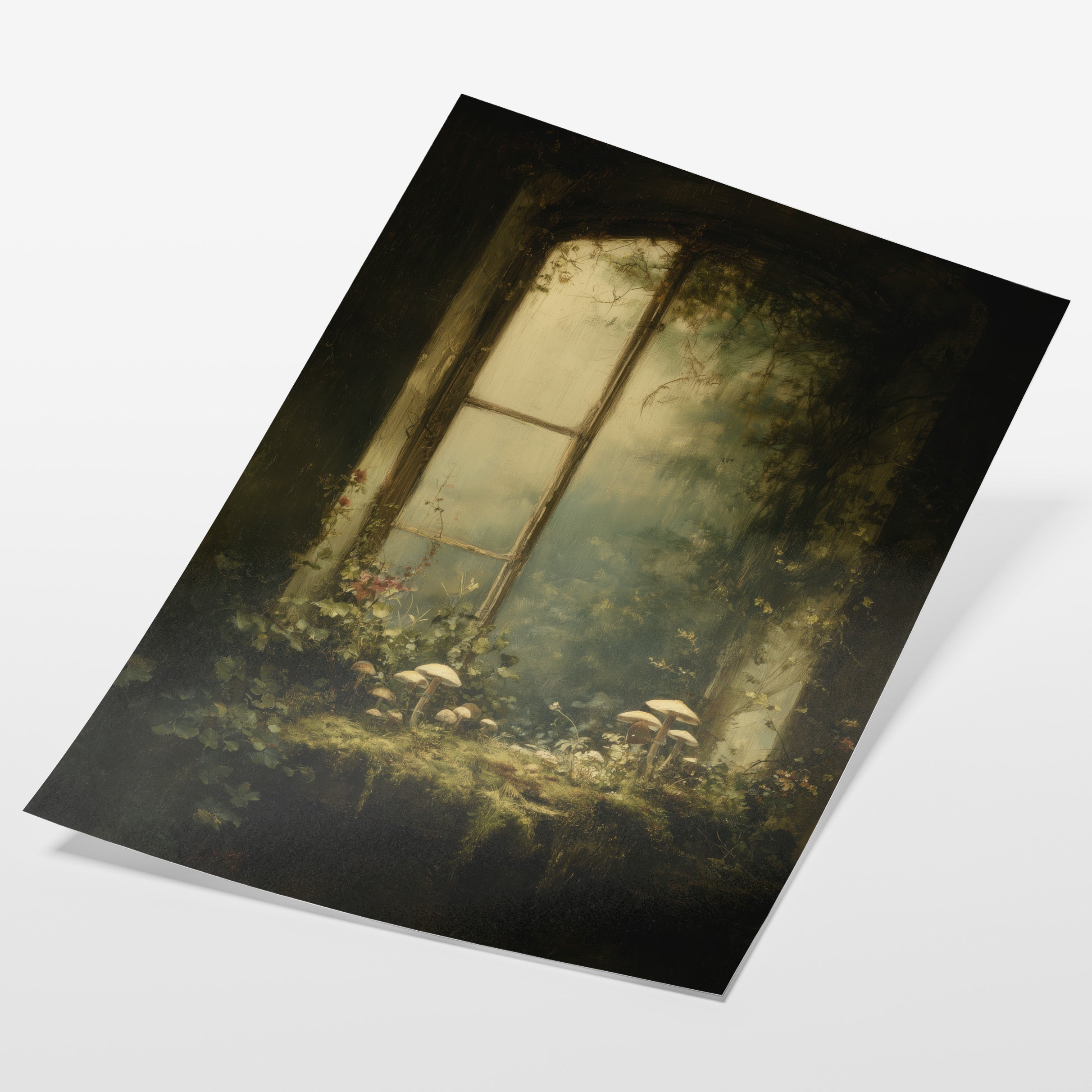 Window With Moss and Mushrooms