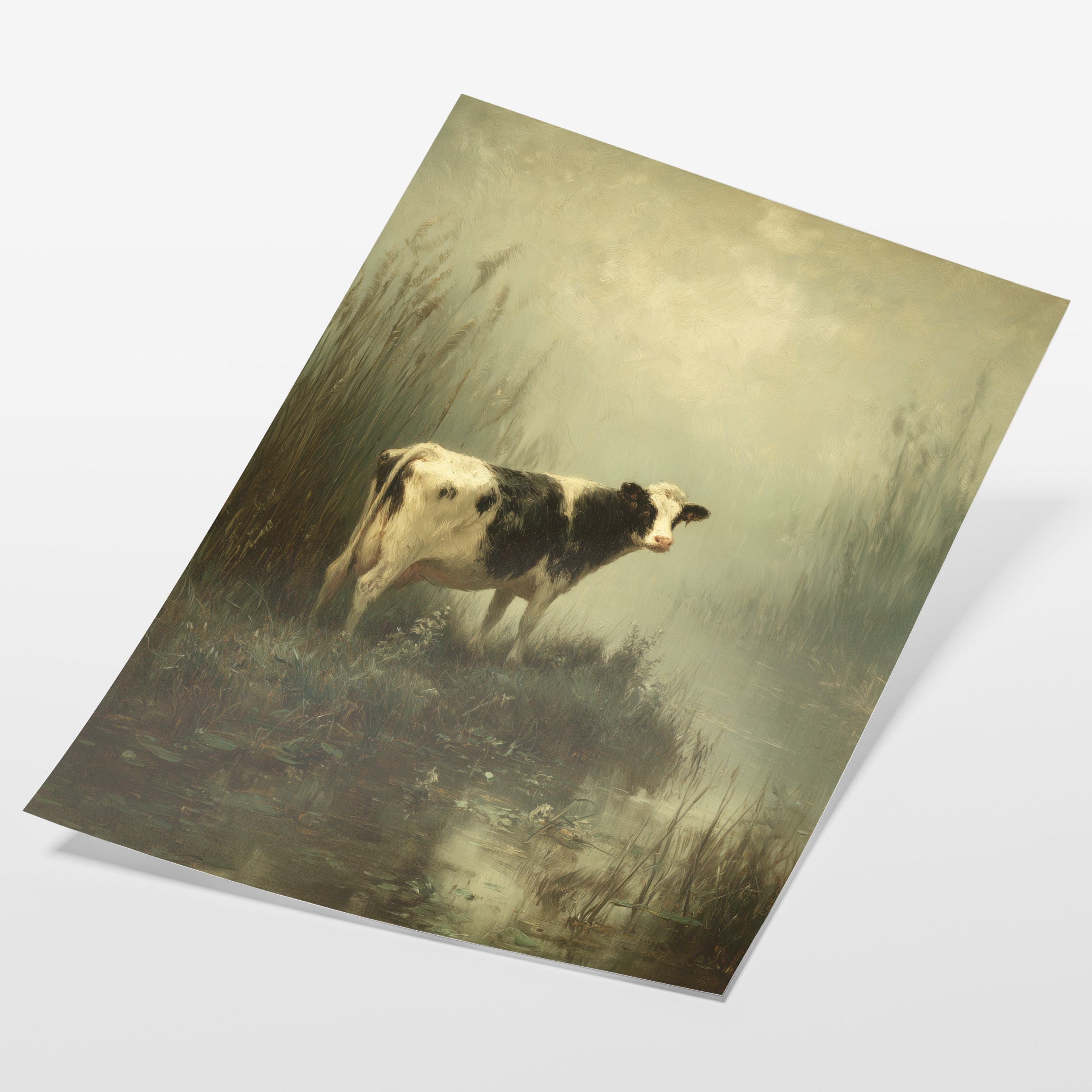 Cow In The Wet Field