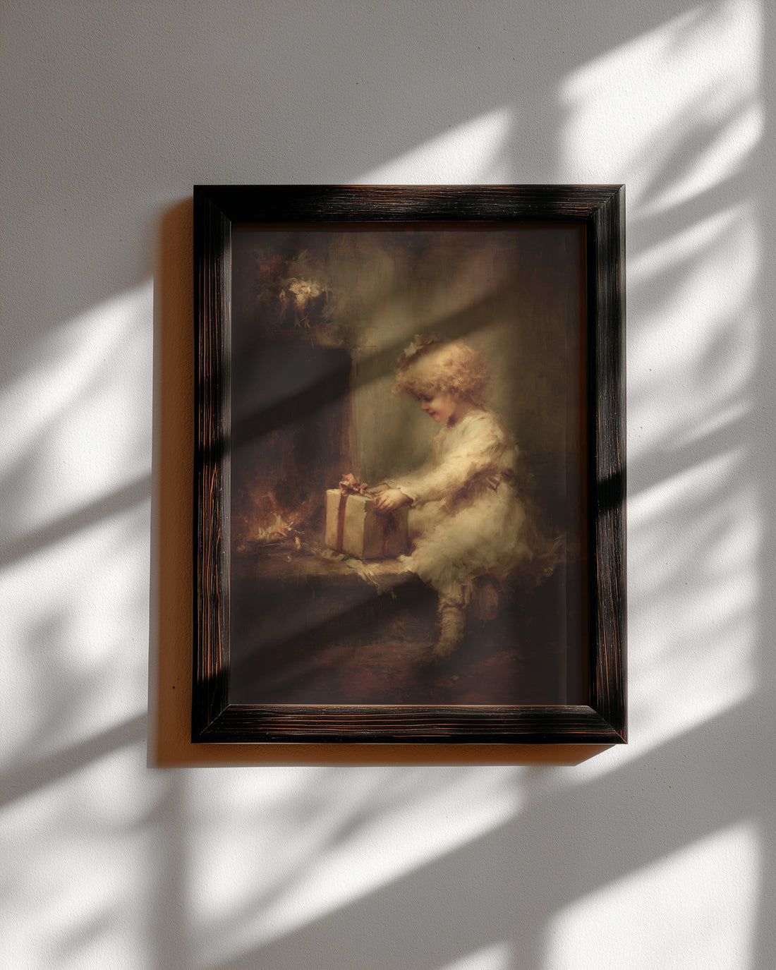 Child by Hearth with Gift